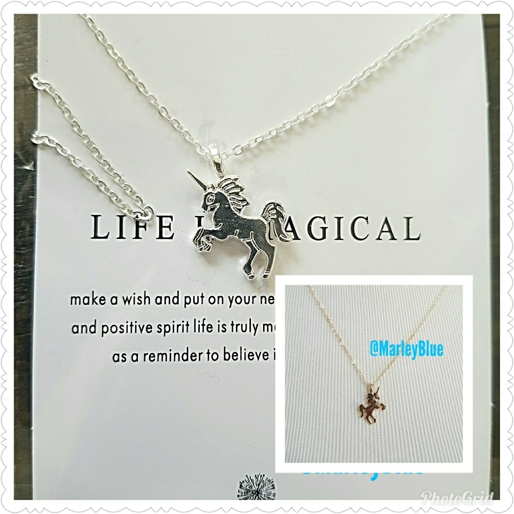 Buy2 Get 1 FREE!!Unicorn Necklace in Silver or Gold